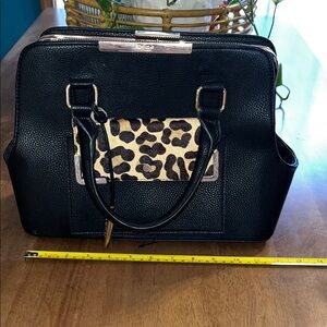 Dune London Black and Leopard Satchel